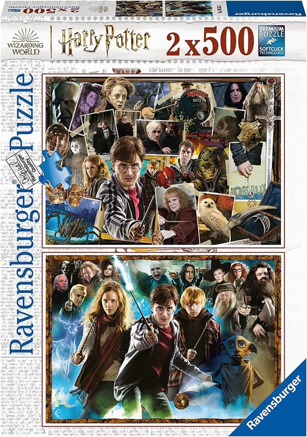 Ravensburger Puzzle 80555 - 2 x 500 Teile - Die Welt von Harry Potter - Rarität
