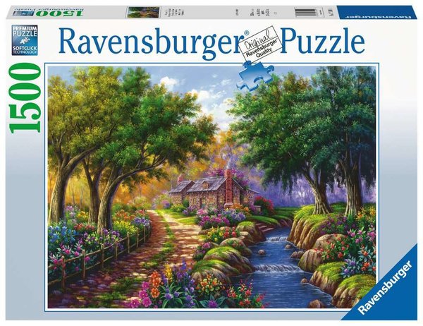 Ravensburger Puzzle 17109 - 1500 Teile - Cottage am Fluß