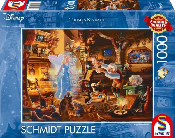 Schmidt Puzzle 57526 - 1000 Teile - Disney - Kinkade - Geppettos Pinocchio