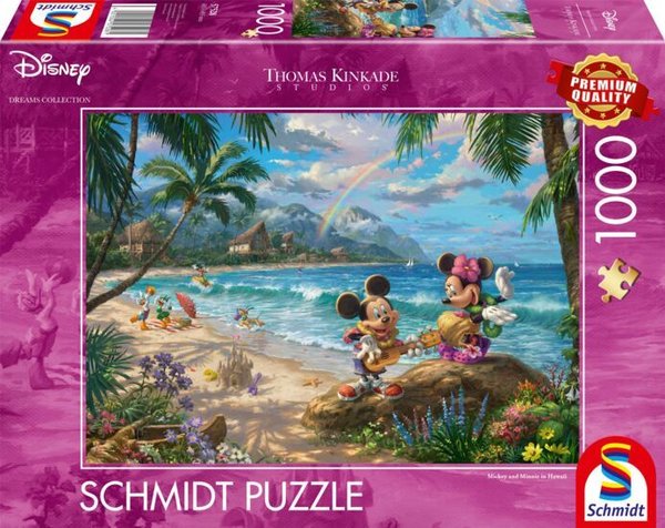 Schmidt Puzzle 57528 - 1000 Teile - Disney - Kinkade - Mickey and Minnie in Hawaii