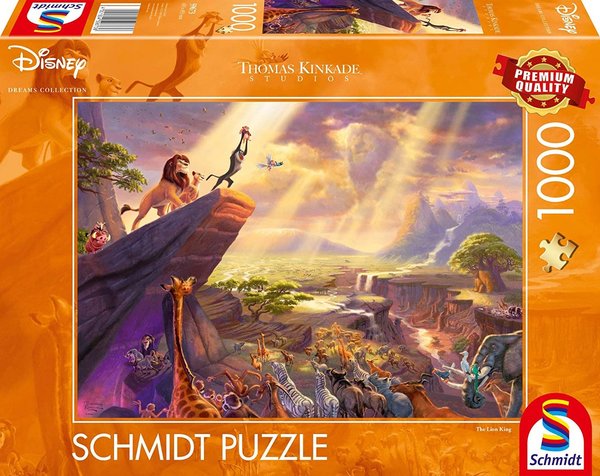 Schmidt Puzzle 59673 - 1000 Teile - Kinkade - Disney - König der Löwen