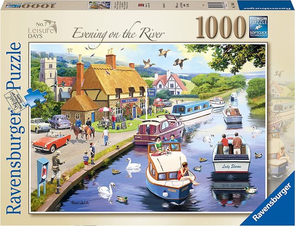 Ravensburger Puzzle 17488 - 1000 Teile - Leisure Days Nr. 7 - Evening on the River - Kevin Walsh