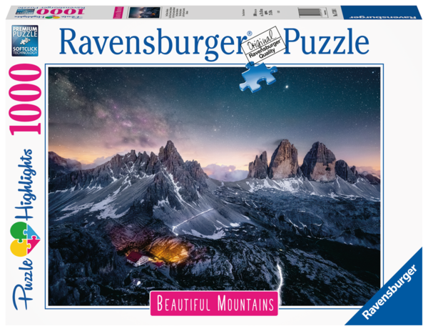 Ravensburger Puzzle 17318 - 1000 Teile - Beautiful Mountains - Drei Zinnen, Dolomiten