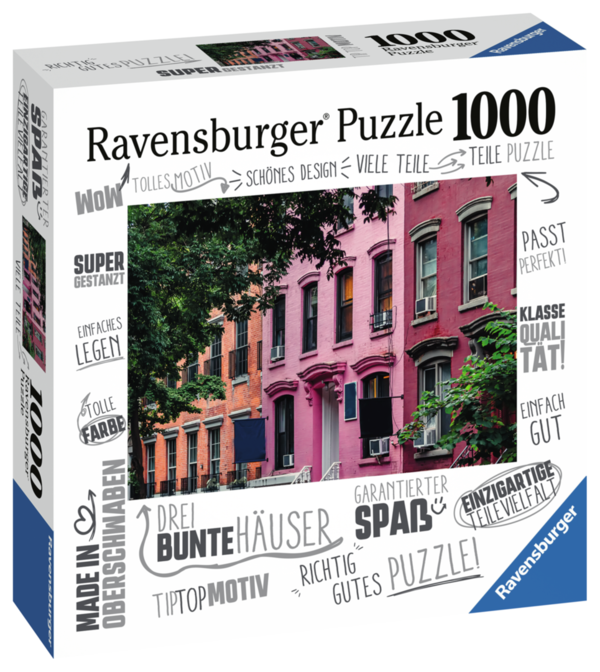 Ravensburger Puzzle 17527 - 1000 Teile - Drei bunte Häuser