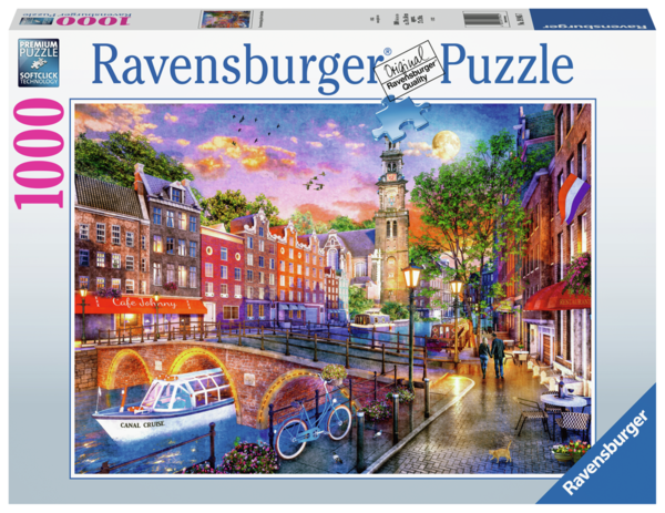 Ravensburger Puzzle 19945 - 1000 Teile - Sonnenuntergang Amsterdam