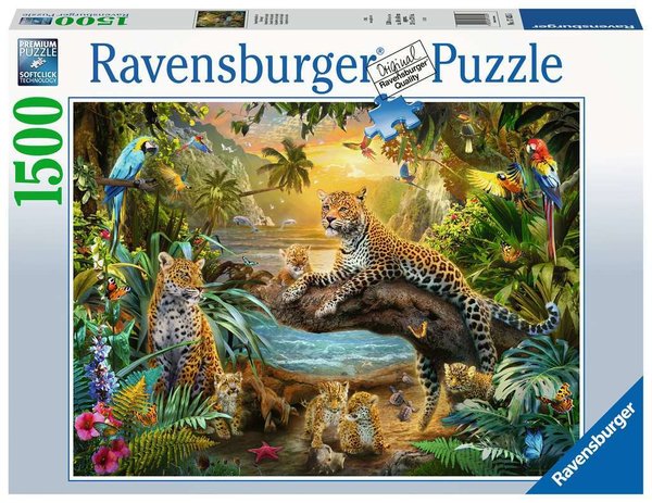 Ravensburger Puzzle 17435 - 1500 Teile - Leopardenfamilie im Dschungel