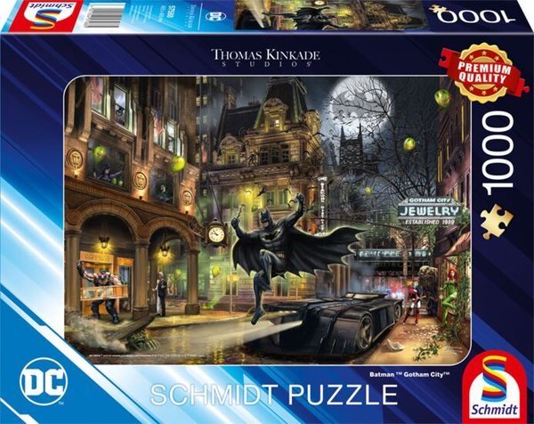 Schmidt Puzzle 57588 - 1000 Teile - Kinkade - DC - Batman - Gotham City