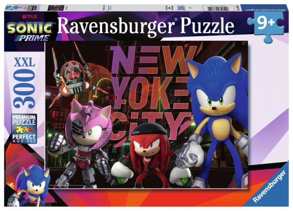 Ravensburger Puzzle 13384 - 300 Teile - Netflix Sonic Prime - New Yoke City