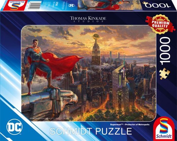 Schmidt Puzzle 57590 - 1000 Teile - Kinkade - DC - Superman - Protector of Metropolis