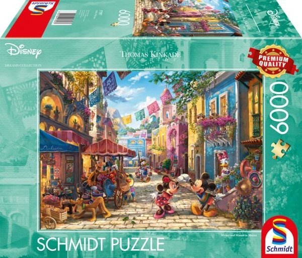 Schmidt Puzzle 57397 - 6000 Teile - Kinkade - Disney Dreams Collection - Mickey und Minnie in Mexico